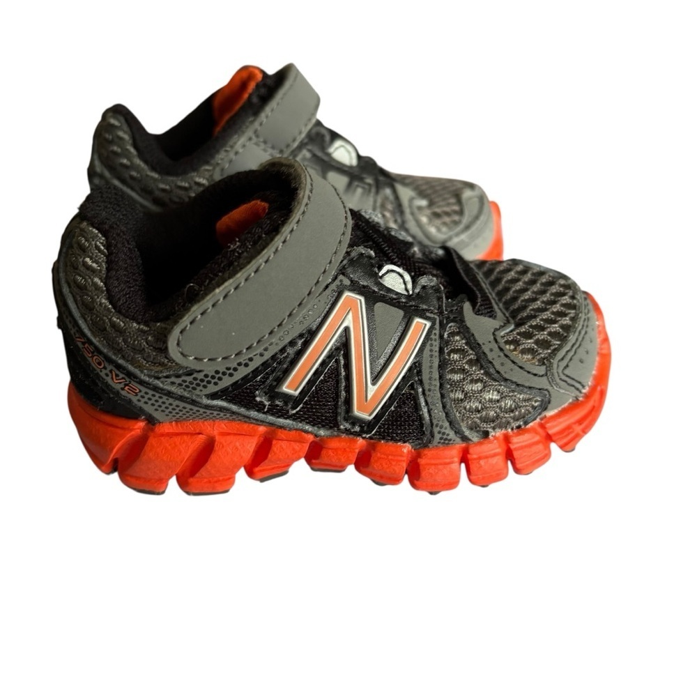 Baby New Balance Gray and Orange Sneakers for Versatile Style